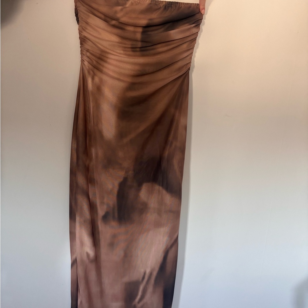 Brown Strapless Dress